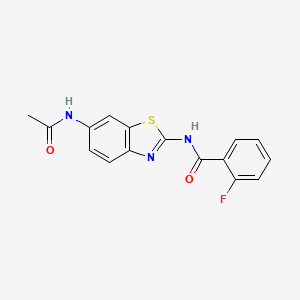 molecular formula C16H12FN3O2S B11503989 N-(6-acetamido-1,3-benzothiazol-2-yl)-2-fluorobenzamide 