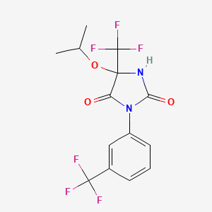 molecular formula C14H12F6N2O3 B11503997 5-(Propan-2-yloxy)-5-(trifluoromethyl)-3-[3-(trifluoromethyl)phenyl]imidazolidine-2,4-dione 