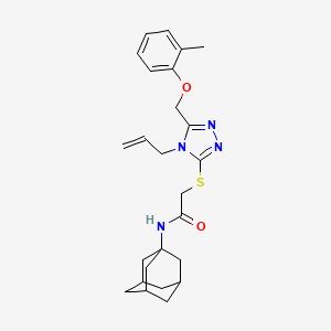 molecular formula C25H32N4O2S B11504030 N-1-adamantyl-2-({4-allyl-5-[(2-methylphenoxy)methyl]-4H-1,2,4-triazol-3-yl}thio)acetamide 