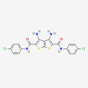 molecular formula C20H14Cl2N4O2S2 B11504034 3,4-diamino-N,N'-bis(4-chlorophenyl)thieno[2,3-b]thiophene-2,5-dicarboxamide 