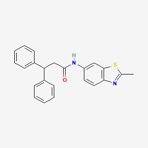 molecular formula C23H20N2OS B11504035 N-(2-methyl-1,3-benzothiazol-6-yl)-3,3-diphenylpropanamide 