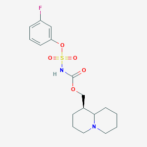 molecular formula C17H23FN2O5S B11504040 (1R)-octahydro-2H-quinolizin-1-ylmethyl [(3-fluorophenoxy)sulfonyl]carbamate 