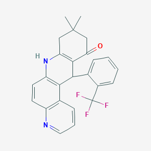 9,9-dimethyl-12-[2-(trifluoromethyl)phenyl]-8,9,10,12-tetrahydrobenzo[b][4,7]phenanthrolin-11(7H)-one