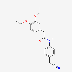 molecular formula C20H22N2O3 B11504066 N-(4-(Cyanomethyl)phenyl)-2-(3,4-diethoxyphenyl)acetamide 