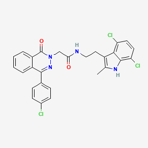 molecular formula C27H21Cl3N4O2 B11504071 2-[4-(4-chlorophenyl)-1-oxophthalazin-2(1H)-yl]-N-[2-(4,7-dichloro-2-methyl-1H-indol-3-yl)ethyl]acetamide 