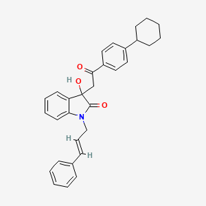 3-[2-(4-cyclohexylphenyl)-2-oxoethyl]-3-hydroxy-1-[(2E)-3-phenylprop-2-en-1-yl]-1,3-dihydro-2H-indol-2-one