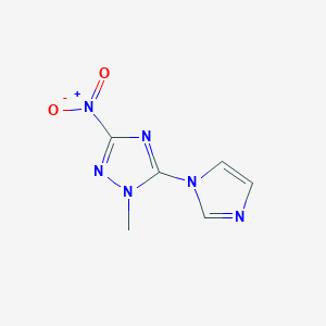 molecular formula C6H6N6O2 B11504085 5-(1H-imidazol-1-yl)-1-methyl-3-nitro-1H-1,2,4-triazole 