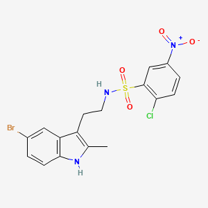 molecular formula C17H15BrClN3O4S B11504119 N-[2-(5-bromo-2-methyl-1H-indol-3-yl)ethyl]-2-chloro-5-nitrobenzenesulfonamide 