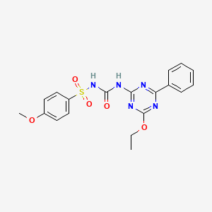 molecular formula C19H19N5O5S B11504131 N-[(4-ethoxy-6-phenyl-1,3,5-triazin-2-yl)carbamoyl]-4-methoxybenzenesulfonamide 