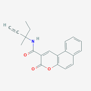 molecular formula C20H17NO3 B11504141 N-(3-methylpent-1-yn-3-yl)-3-oxo-3H-benzo[f]chromene-2-carboxamide 