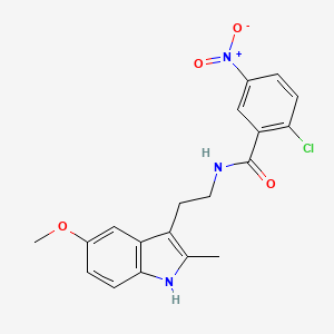 molecular formula C19H18ClN3O4 B11504152 2-chloro-N-[2-(5-methoxy-2-methyl-1H-indol-3-yl)ethyl]-5-nitrobenzamide 