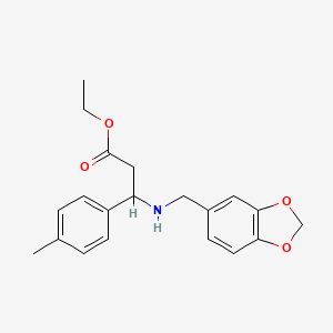 Ethyl 3-[(1,3-benzodioxol-5-ylmethyl)amino]-3-(4-methylphenyl)propanoate