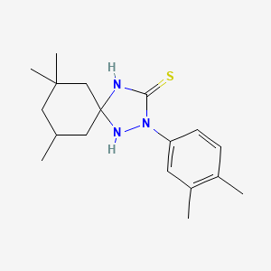 2-(3,4-Dimethylphenyl)-7,7,9-trimethyl-1,2,4-triazaspiro[4.5]decane-3-thione