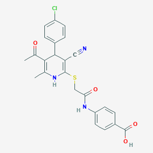 4-[({[5-Acetyl-4-(4-chlorophenyl)-3-cyano-6-methyl-1,4-dihydropyridin-2-yl]sulfanyl}acetyl)amino]benzoic acid