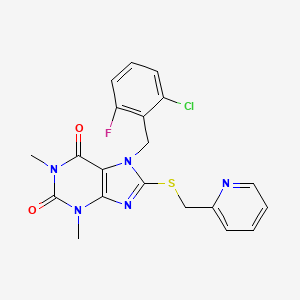 7-(2-chloro-6-fluorobenzyl)-1,3-dimethyl-8-[(pyridin-2-ylmethyl)sulfanyl]-3,7-dihydro-1H-purine-2,6-dione