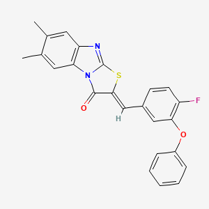 (2Z)-2-(4-fluoro-3-phenoxybenzylidene)-6,7-dimethyl[1,3]thiazolo[3,2-a]benzimidazol-3(2H)-one