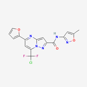 7-[chloro(difluoro)methyl]-5-(furan-2-yl)-N-(5-methyl-1,2-oxazol-3-yl)pyrazolo[1,5-a]pyrimidine-2-carboxamide