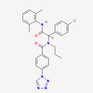 molecular formula C27H27ClN6O2 B11504315 N-{1-(4-chlorophenyl)-2-[(2,6-dimethylphenyl)amino]-2-oxoethyl}-N-propyl-4-(1H-tetrazol-1-yl)benzamide 