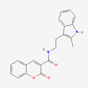 molecular formula C21H18N2O3 B11504345 N-[2-(2-methyl-1H-indol-3-yl)ethyl]-2-oxo-2H-chromene-3-carboxamide 