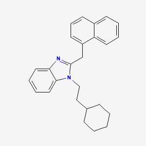 molecular formula C26H28N2 B11504349 1-(2-cyclohexylethyl)-2-(naphthalen-1-ylmethyl)-1H-benzimidazole 