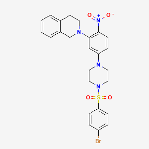 molecular formula C25H25BrN4O4S B11504378 2-(5-{4-[(4-Bromophenyl)sulfonyl]piperazin-1-yl}-2-nitrophenyl)-1,2,3,4-tetrahydroisoquinoline 