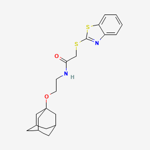 molecular formula C21H26N2O2S2 B11504408 N-[2-(Adamantan-1-yloxy)ethyl]-2-(1,3-benzothiazol-2-ylsulfanyl)acetamide 