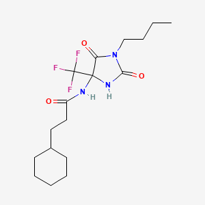 molecular formula C17H26F3N3O3 B11504417 N-[1-butyl-2,5-dioxo-4-(trifluoromethyl)imidazolidin-4-yl]-3-cyclohexylpropanamide 