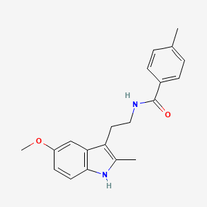 molecular formula C20H22N2O2 B11504438 N-[2-(5-methoxy-2-methyl-1H-indol-3-yl)ethyl]-4-methylbenzamide 