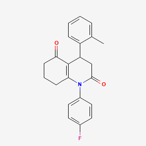 molecular formula C22H20FNO2 B11504440 1-(4-fluorophenyl)-4-(2-methylphenyl)-4,6,7,8-tetrahydroquinoline-2,5(1H,3H)-dione 