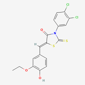 (5Z)-3-(3,4-dichlorophenyl)-5-[(3-ethoxy-4-hydroxyphenyl)methylidene]-2-sulfanylidene-1,3-thiazolidin-4-one