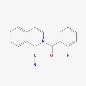 molecular formula C17H11FN2O B11504450 Isoquinoline-1-carbonitrile, 2-(2-fluorobenzoyl)-1,2-dihydro- 