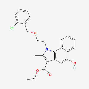 molecular formula C25H24ClNO4 B11504452 ethyl 1-{2-[(2-chlorobenzyl)oxy]ethyl}-5-hydroxy-2-methyl-1H-benzo[g]indole-3-carboxylate 