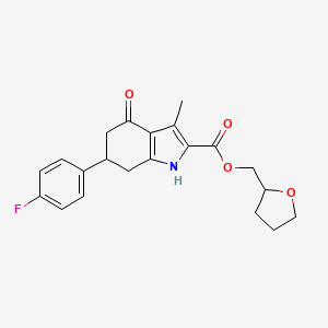 tetrahydrofuran-2-ylmethyl 6-(4-fluorophenyl)-3-methyl-4-oxo-4,5,6,7-tetrahydro-1H-indole-2-carboxylate