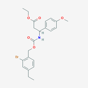 Ethyl 3-({[(2-bromo-4-ethylbenzyl)oxy]carbonyl}amino)-3-(4-methoxyphenyl)propanoate