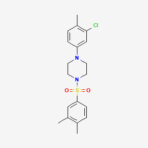 molecular formula C19H23ClN2O2S B11504486 1-(3-Chloro-4-methylphenyl)-4-[(3,4-dimethylphenyl)sulfonyl]piperazine 