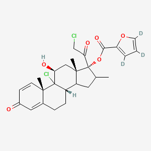 molecular formula C₂₇H₂₇D₃Cl₂O₆ B1150451 [(8S,10S,11S,13S,17R)-9-chloro-17-(2-chloroacetyl)-11-hydroxy-10,13,16-trimethyl-3-oxo-6,7,8,11,12,14,15,16-octahydrocyclopenta[a]phenanthren-17-yl] 3,4,5-trideuteriofuran-2-carboxylate 