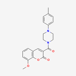 molecular formula C22H22N2O4 B11504517 8-methoxy-3-{[4-(4-methylphenyl)piperazin-1-yl]carbonyl}-2H-chromen-2-one 