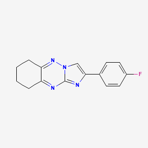 molecular formula C15H13FN4 B11504520 2-(4-Fluorophenyl)-6,7,8,9-tetrahydroimidazo[1,2-b][1,2,4]benzotriazine 