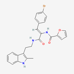 molecular formula C25H22BrN3O3 B11504549 N-[(1Z)-1-(4-bromophenyl)-3-{[2-(2-methyl-1H-indol-3-yl)ethyl]amino}-3-oxoprop-1-en-2-yl]furan-2-carboxamide 