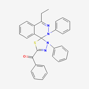 molecular formula C30H24N4OS B11504550 (4-ethyl-2,3'-diphenyl-2H,3'H-spiro[phthalazine-1,2'-[1,3,4]thiadiazol]-5'-yl)(phenyl)methanone 