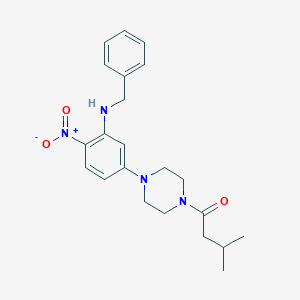 1-{4-[3-(Benzylamino)-4-nitrophenyl]piperazin-1-yl}-3-methylbutan-1-one