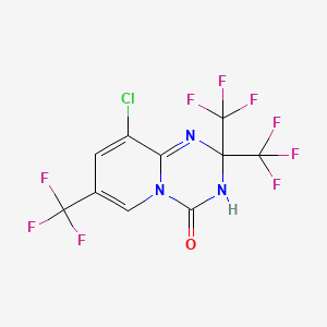 molecular formula C10H3ClF9N3O B11504577 9-Chloro-2,2,7-tris-trifluoromethyl-2,3-dihydro-pyrido[1,2-a][1,3,5]triazin-4-one 