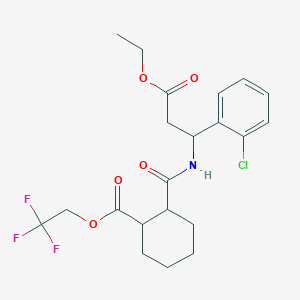 2,2,2-Trifluoroethyl 2-{[1-(2-chlorophenyl)-3-ethoxy-3-oxopropyl]carbamoyl}cyclohexanecarboxylate