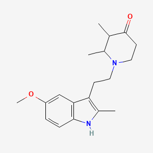 molecular formula C19H26N2O2 B11504608 Piperidin-4-one, 1-[2-(5-methoxy-2-methyl-1H-indol-3-yl)ethyl]-2,3-dimethyl- 