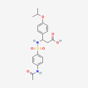 molecular formula C20H24N2O6S B11504671 3-({[4-(Acetylamino)phenyl]sulfonyl}amino)-3-(4-isopropoxyphenyl)propanoic acid 