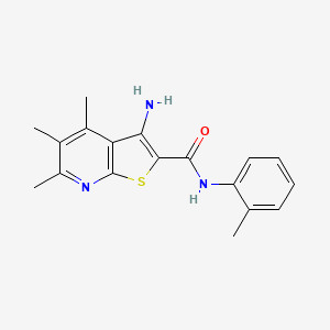 molecular formula C18H19N3OS B11504675 3-amino-4,5,6-trimethyl-N-(2-methylphenyl)thieno[2,3-b]pyridine-2-carboxamide 