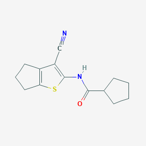 N-(3-cyano-5,6-dihydro-4H-cyclopenta[b]thiophen-2-yl)cyclopentanecarboxamide