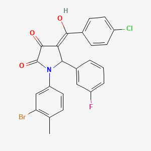 molecular formula C24H16BrClFNO3 B11504794 1-(3-bromo-4-methylphenyl)-4-[(4-chlorophenyl)carbonyl]-5-(3-fluorophenyl)-3-hydroxy-1,5-dihydro-2H-pyrrol-2-one 