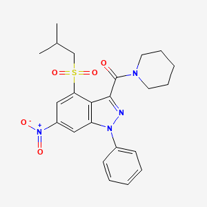 {4-[(2-methylpropyl)sulfonyl]-6-nitro-1-phenyl-1H-indazol-3-yl}(piperidin-1-yl)methanone