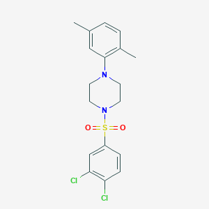 molecular formula C18H20Cl2N2O2S B11504828 1-[(3,4-Dichlorophenyl)sulfonyl]-4-(2,5-dimethylphenyl)piperazine 